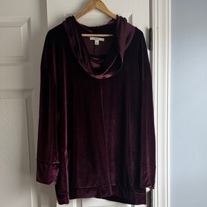 Sejour Rich Purple Velvet Top